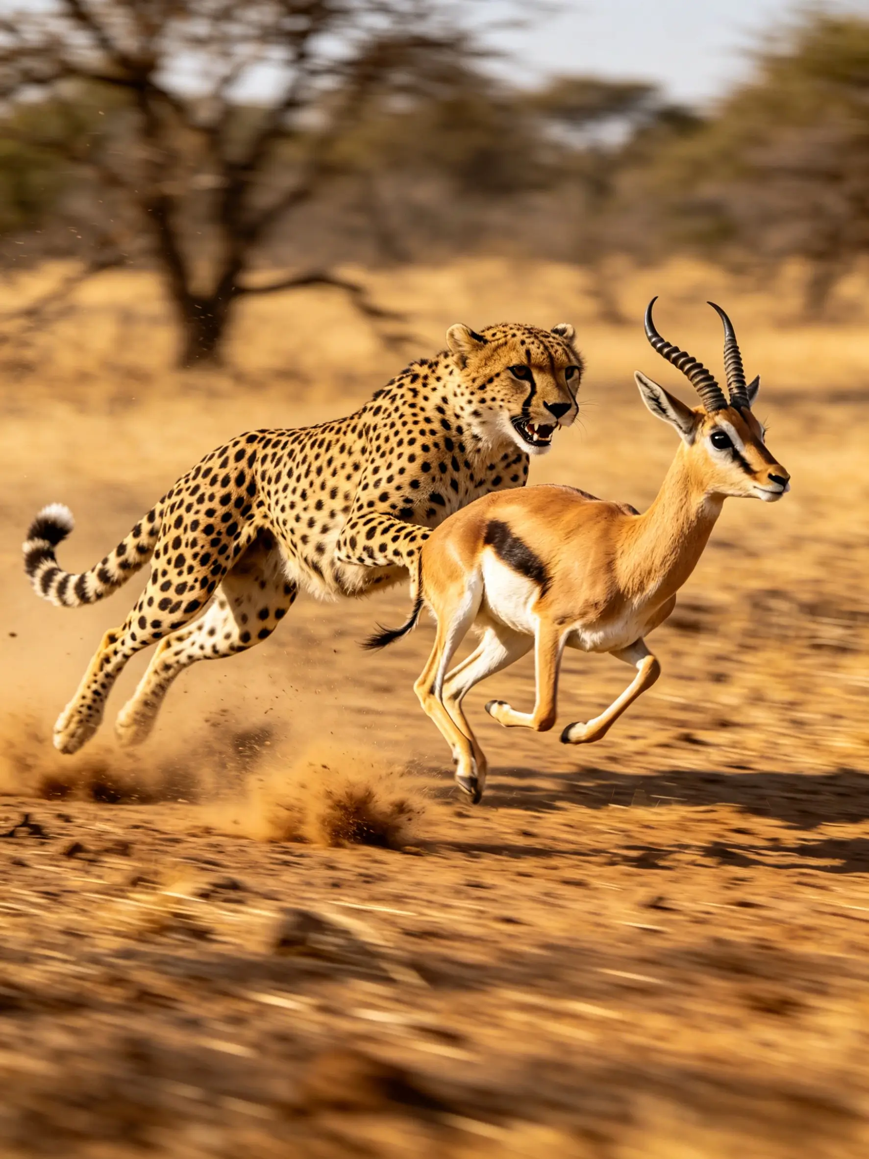 cheetah chasing gazelle