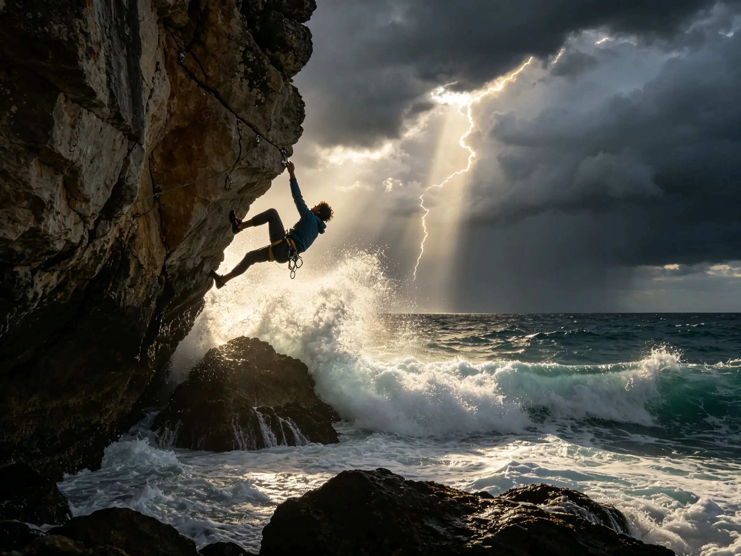 cliff storm climbing